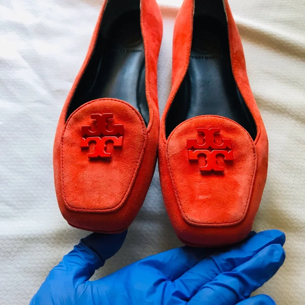 Tory Burch Women's Orange Suede Loafers